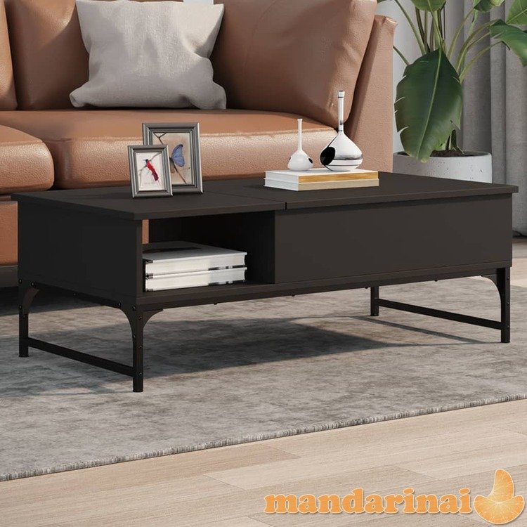 Kavos staliukas, juodas, 100x50x35cm, apdirbta mediena/metalas