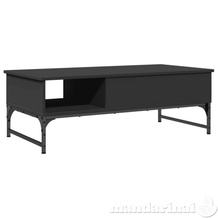 Kavos staliukas, juodas, 100x50x35cm, apdirbta mediena/metalas