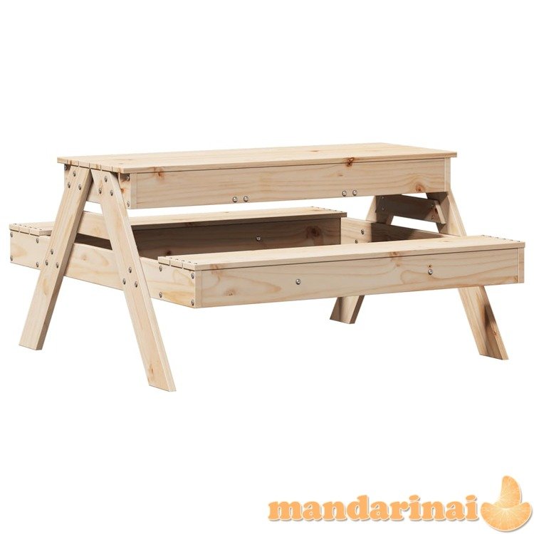 Iškylų stalas vaikams su smėlio dėže, pušies medienos masyvas