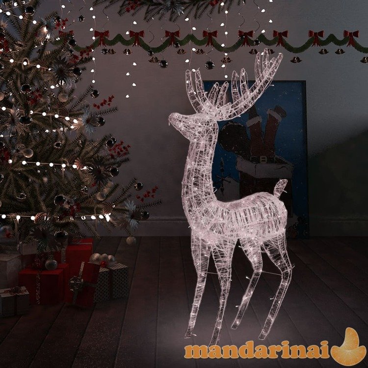 Kalėdinė dekoracija elnias, šiltos baltos, 180cm, akrilas