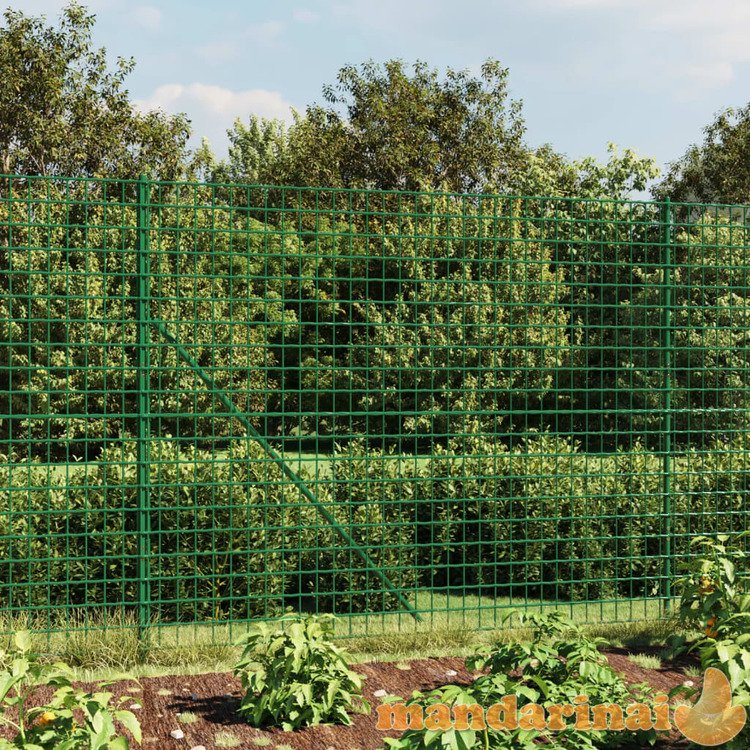 Tinklinė tvora su flanšais, žalios spalvos, 2,2x10m