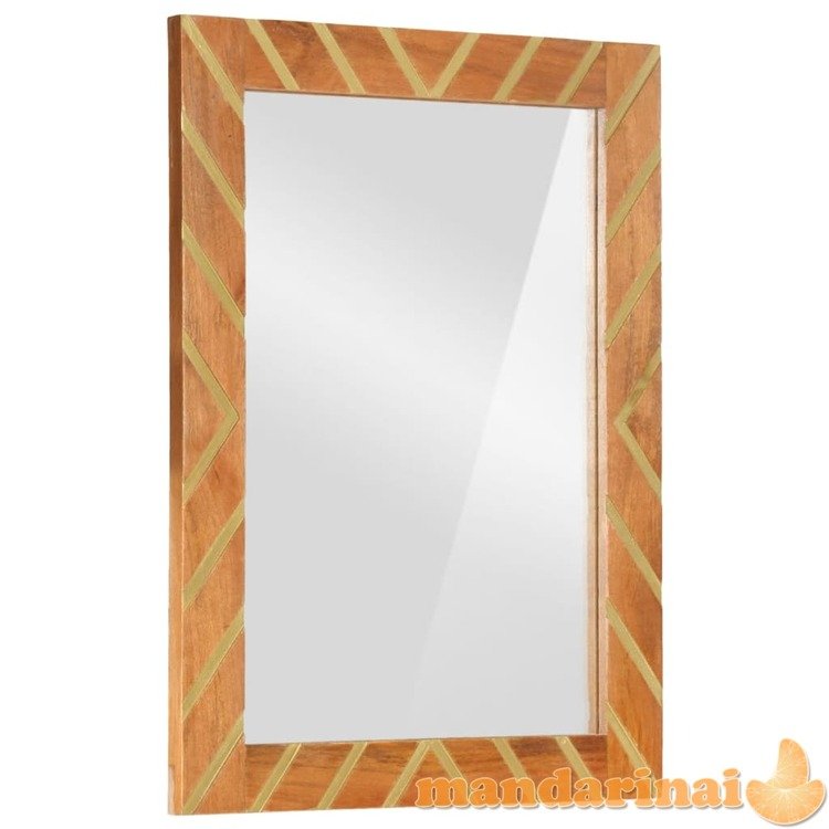 Vonios veidrodis, rudas, 50x70x3cm, mango masyvas ir stiklas