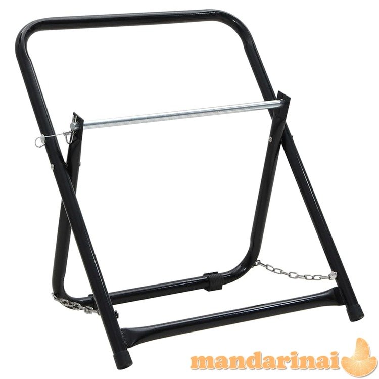 Žarnos ritės vežimėlis, juodas, 48cm, plienas, 45kg