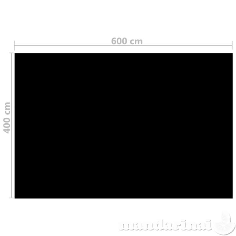 Baseino uždangalas, juodos spalvos, 600x400cm, pe, stačiakampis