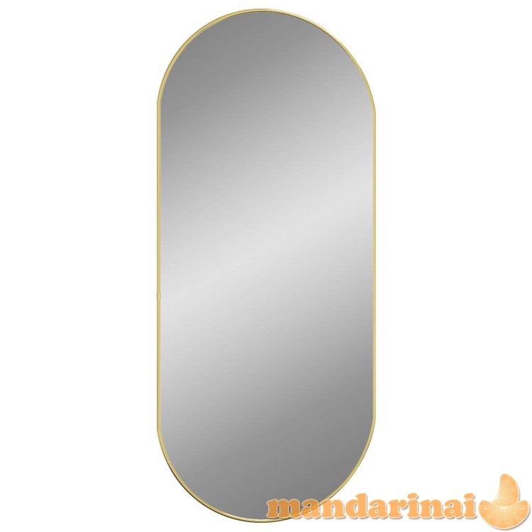 Sieninis veidrodis, auksinės spalvos, 100x45cm, ovalo formos