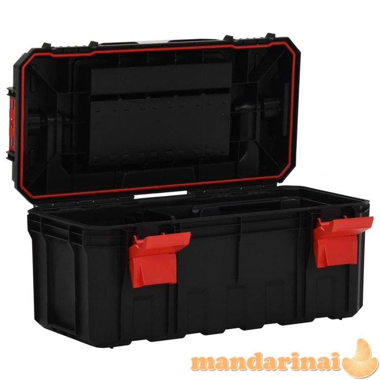 Įrankių dėžė, juodos ir raudonos spalvos, 55x28x26,5cm