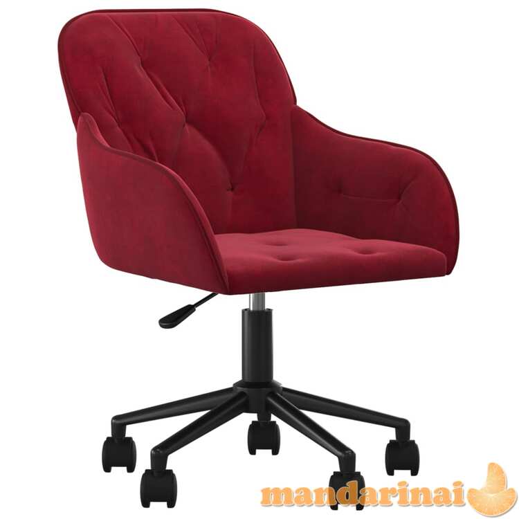 Pasukama biuro kėdė, raudonojo vyno spalvos, aksomas