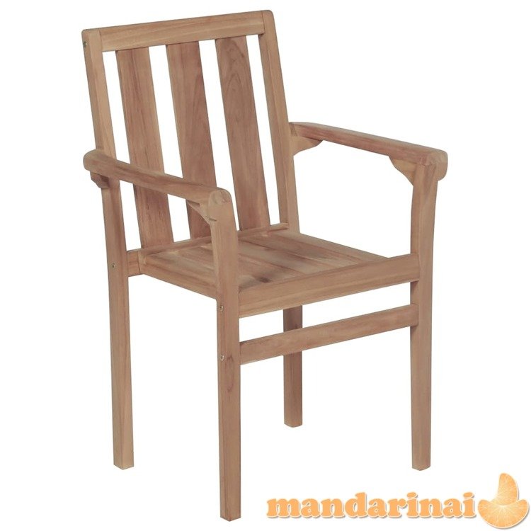 Sudedamos sodo kėdės, 6vnt., tikmedžio medienos masyvas
