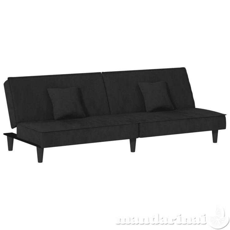 Sofa-lova, juodos spalvos, aksomas