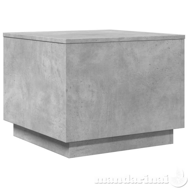 Kavos staliukas su led lemputėmis, betono pilkas, 50x50x40cm