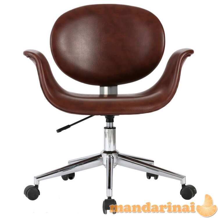 Pasukama valgomojo kėdė, rudos spalvos, dirbtinė oda