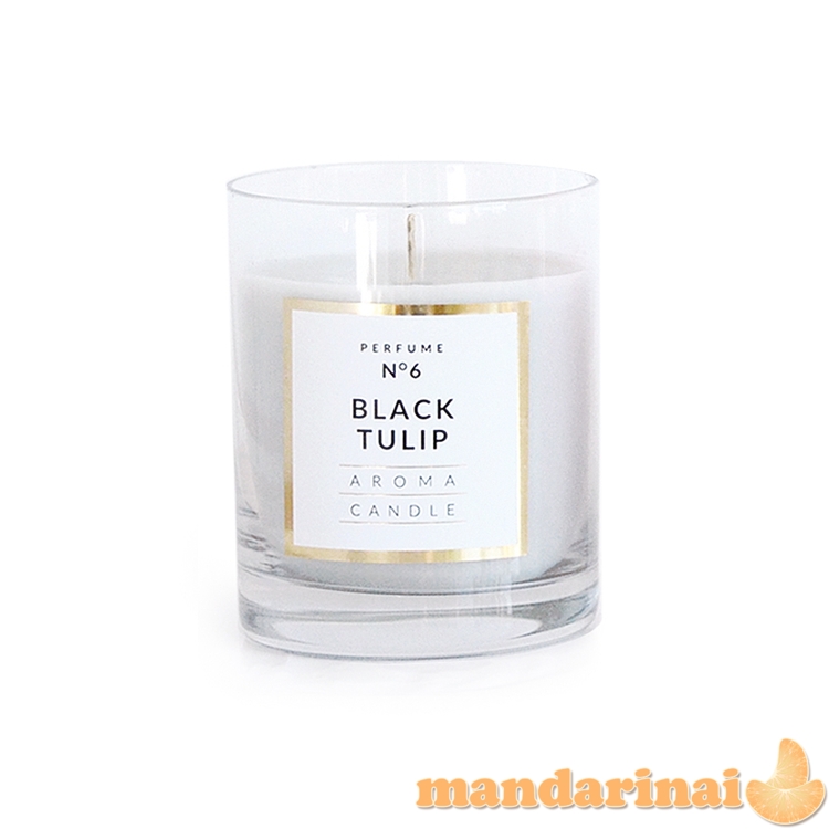 CLASSIC va&scaron;ko žvakė stikliniame indelyje 8xh10cm - BLACK TULIP 