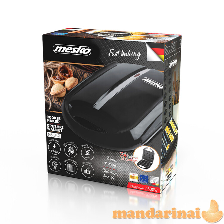 Mesko MS 3041 Riešutinio skrudintuvo torto forma elektrinė 24 vnt XL 1600W
