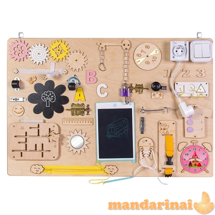 Medinis manipuliacinis rožinis laikrodis 75x50cm 1