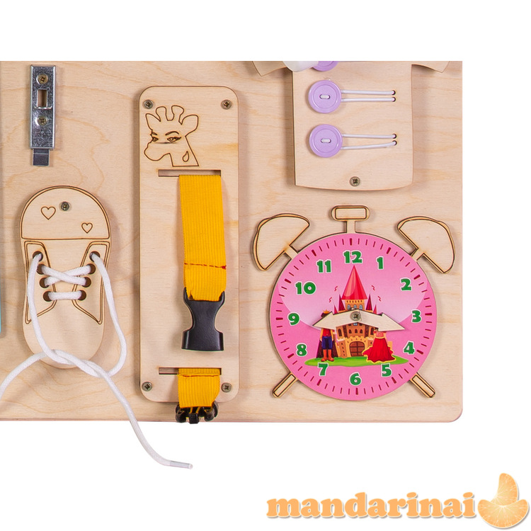 Medinis manipuliacinis rožinis laikrodis 75x50cm 2