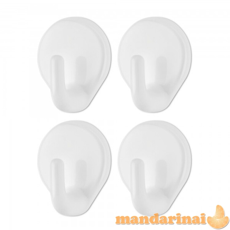 Kabliukai plast. 5*3.8cm oval. 4vnt lipnieji L-734