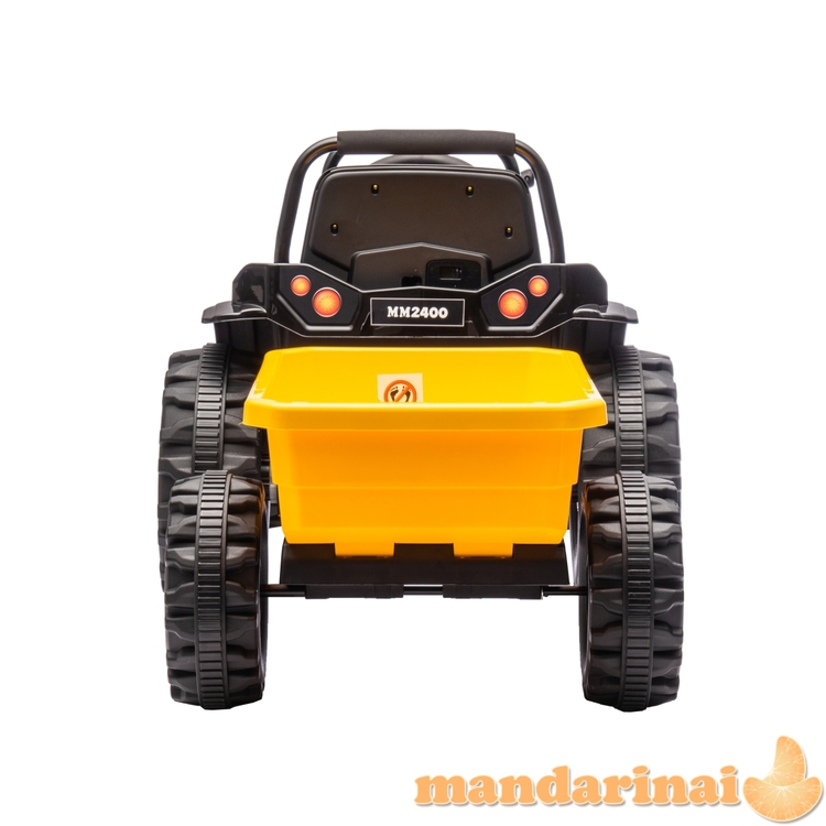 Akumuliatorinė transporto priemonė Traktorius su priekaba Farmer Yellow