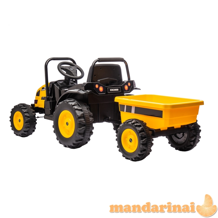 Akumuliatorinė transporto priemonė Traktorius su priekaba Farmer Yellow