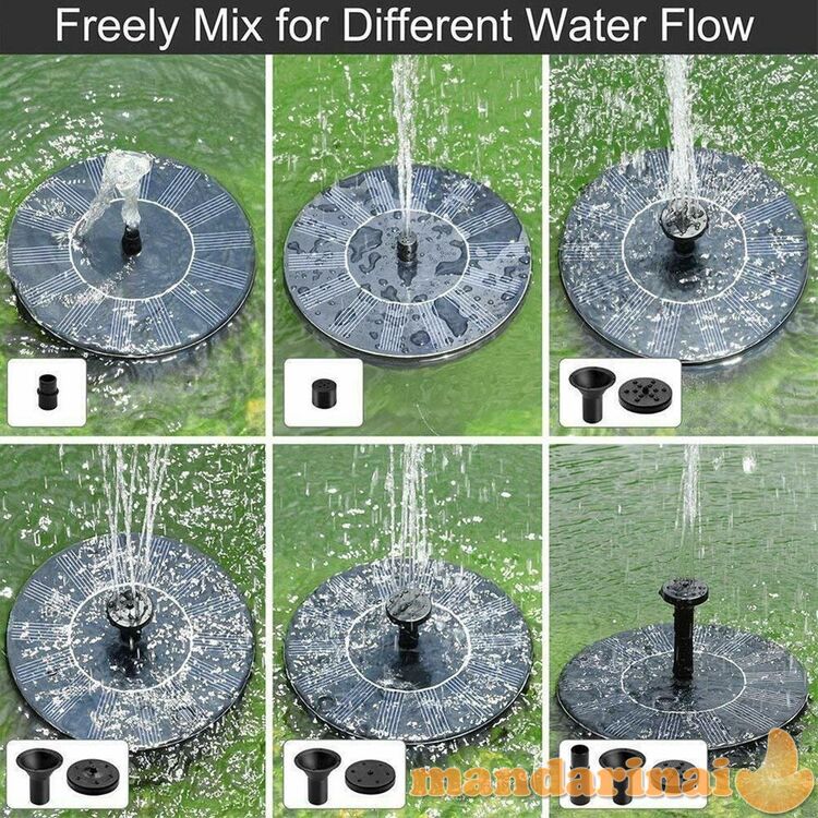 13cm. tvenkinio fontanas su saulės elementais