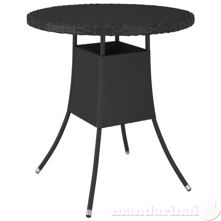 Sodo staliukas, juodos spalvos, 70x70x73cm, poliratanas
