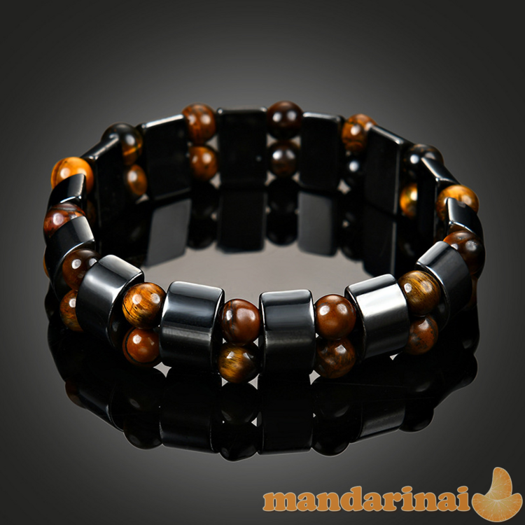 Hematito apyrankė su ,,tigro akies akmeniu