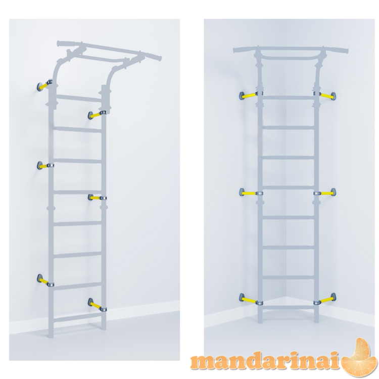 Sporto kompleksas (gimnastikos sienelė) SANRO TOPLINE balta-geltona, 225x49cm