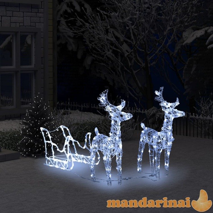 Kalėdų dekoracija elniai ir rogės, akrilas, 240 led lempučių