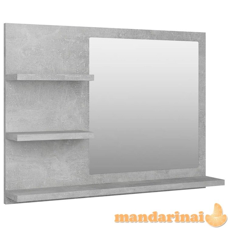 Vonios kambario veidrodis, betono pilkas, 60x10,5x45cm, mdp
