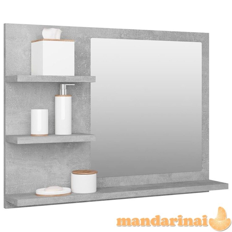 Vonios kambario veidrodis, betono pilkas, 60x10,5x45cm, mdp