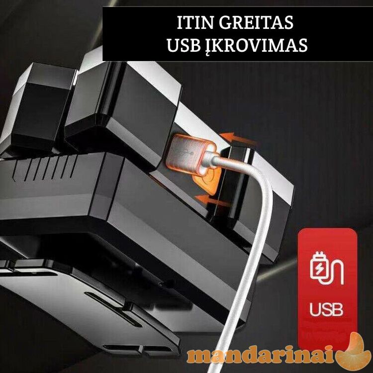 Pakraunamas 4 šviesos režimų galvos prožektorius