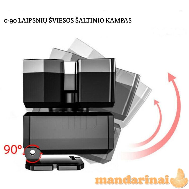 Pakraunamas 4 šviesos režimų galvos prožektorius