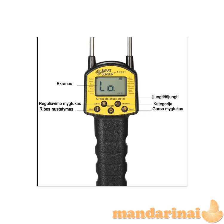 Skaitmeninis grūdų drėgmės matuoklis