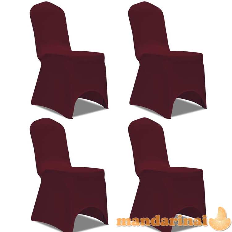 Tamprūs užvalkalai kėdėms, 4 vnt., vyšninės spalvos