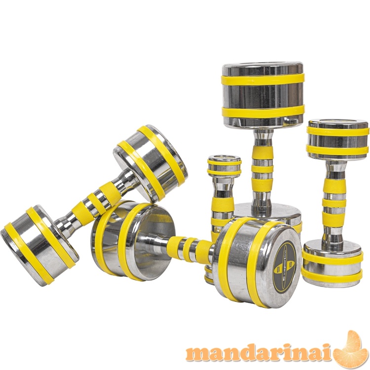Chromuotas hantelis inSPORTline Yellsteel 14 kg