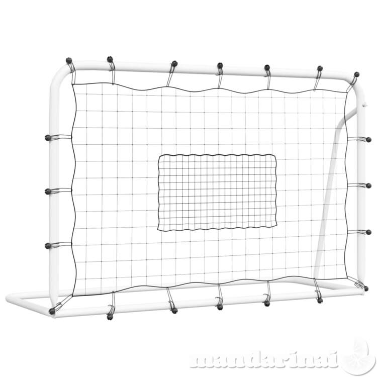 Futbolo vartai su tinklu, balti/juodi, 184x61x123cm, plienas/pe