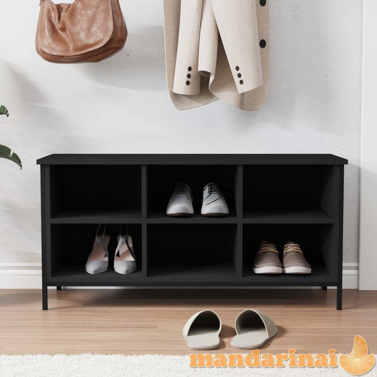 Spintelė batams, juodos spalvos, 100x35x50cm, apdirbta mediena