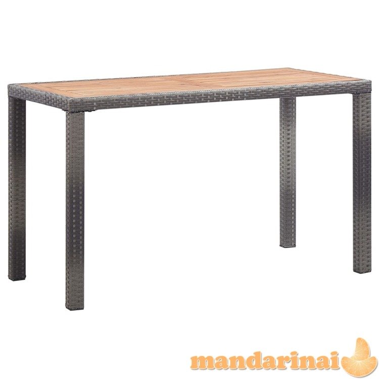 Sodo stalas, antracito ir rudas, 123x60x74cm, akacijos masyvas