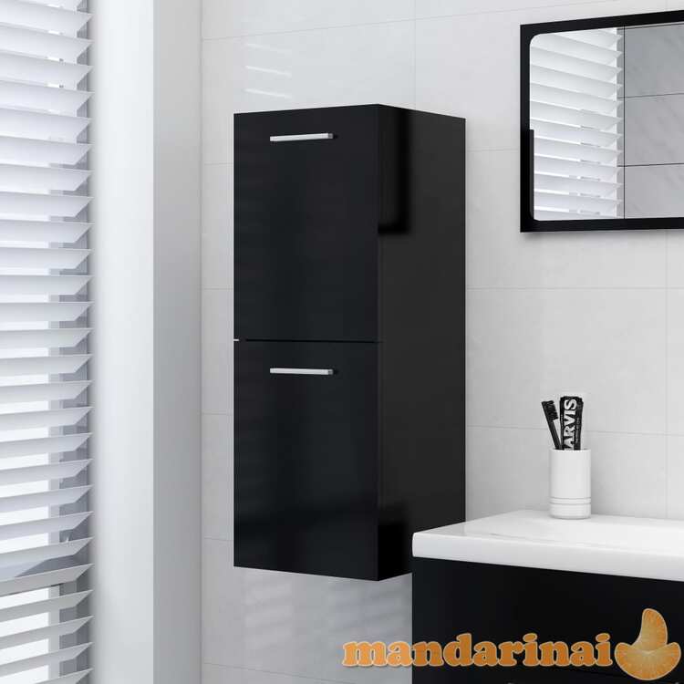 Vonios kambario spintelė, juodos spalvos, 30x30x80cm, mdp