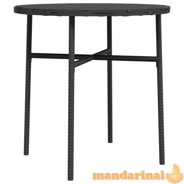 Arbatos staliukas, juodos spalvos, 45cm, poliratanas