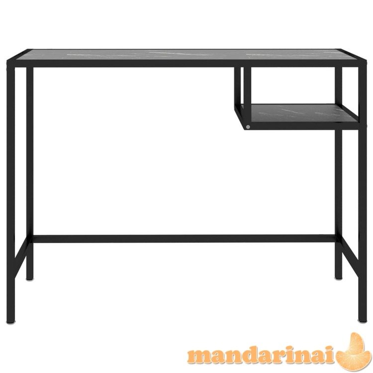 Kompiuterio stalas, juodas marmuro, 100x36x74cm, stiklas