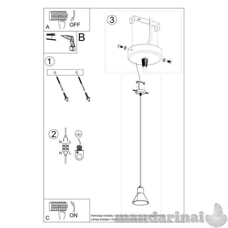 Pakabinama lemputė Taleja 1 balta [E27] 4