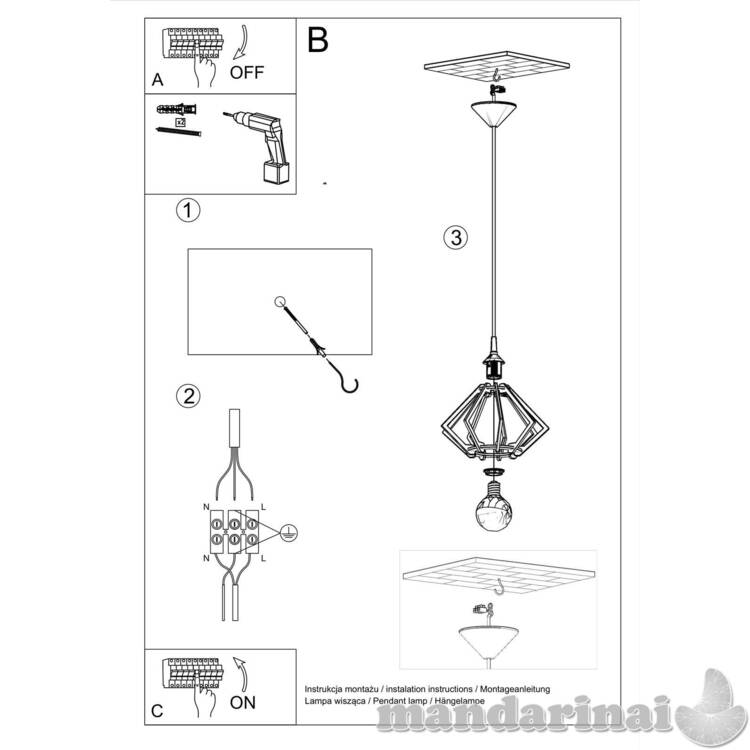 Pakabinama lempa pompelmo natūrali mediena 4