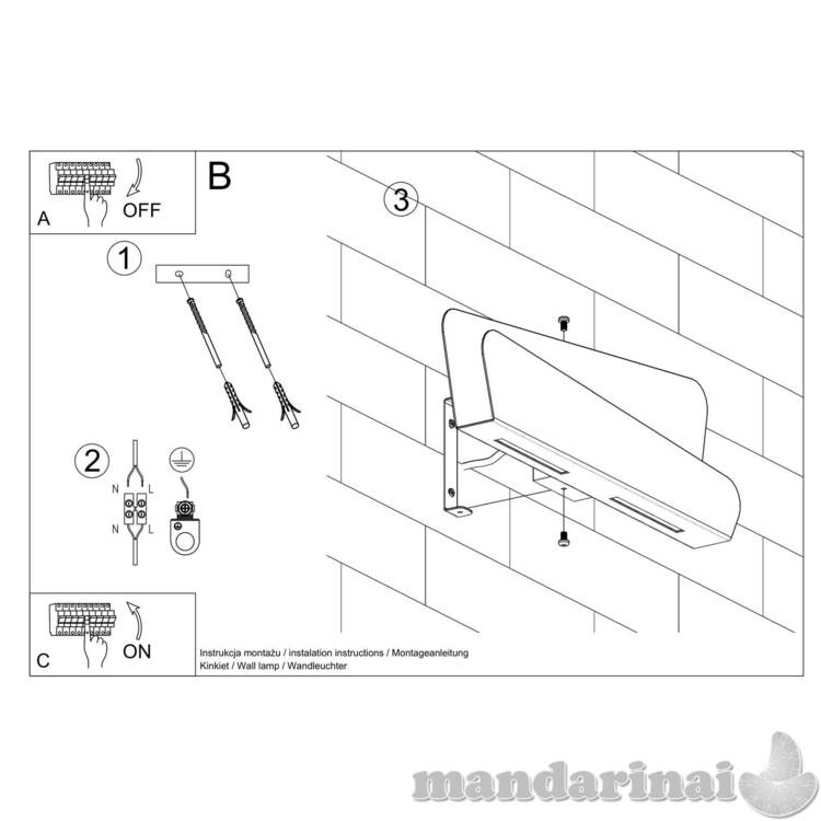 Sieninis šviestuvas bazcia balta