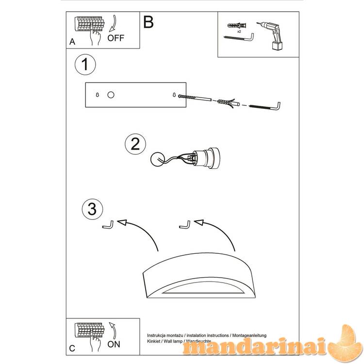 Sieninis šviestuvas keramika atena pilka 4