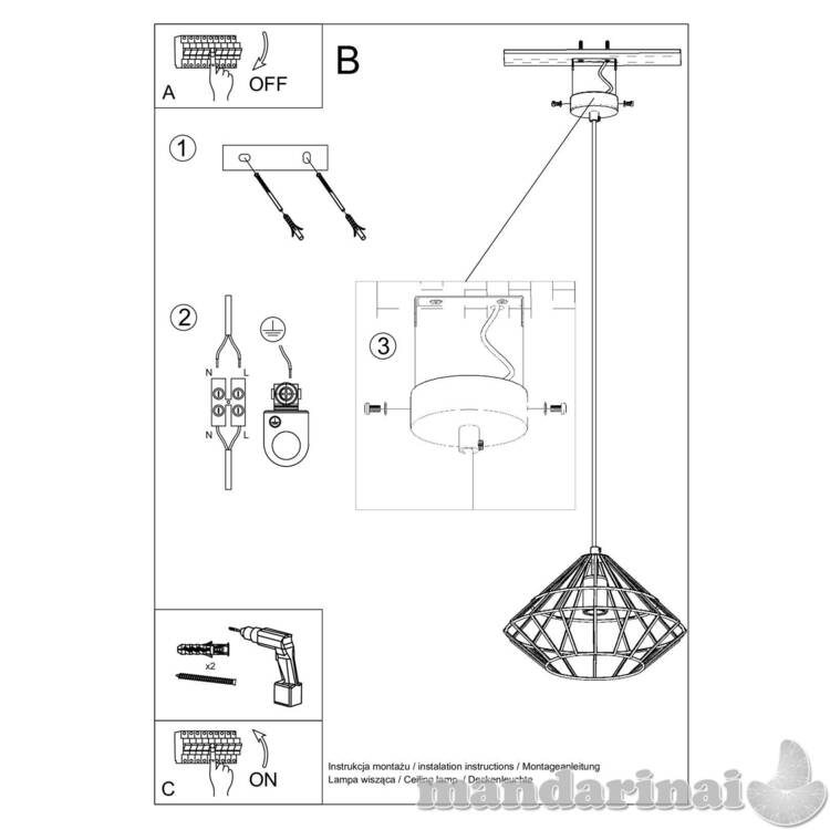 Pakabinama lempa Umberto juoda