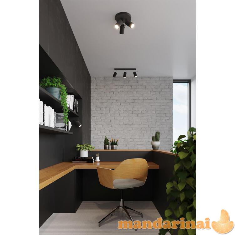 Šviestuvas žiedas 3p juodas