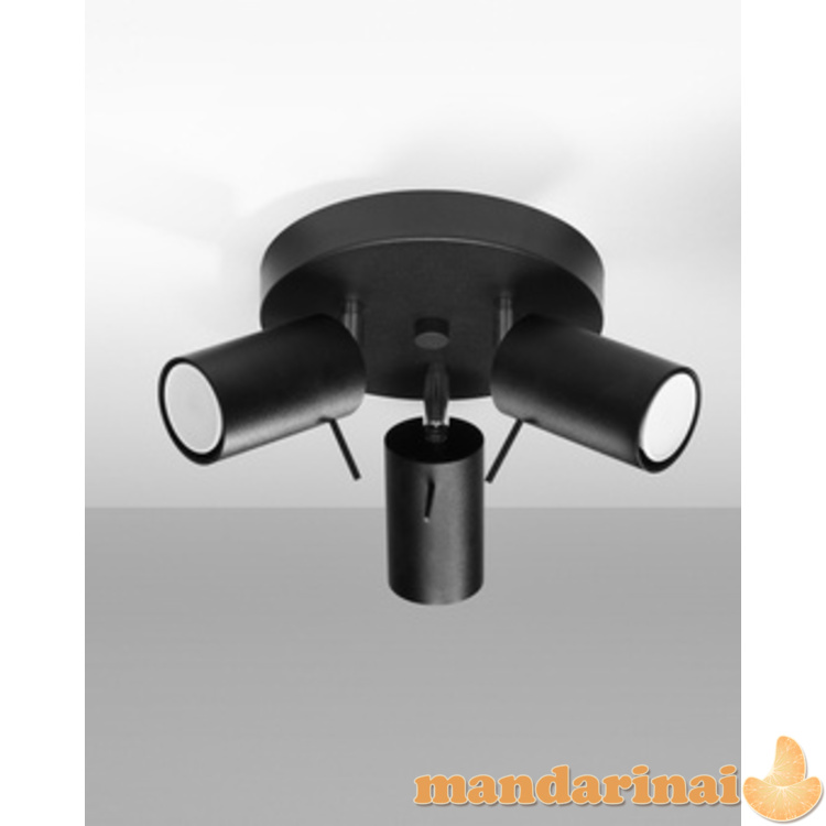 Šviestuvas žiedas 3p juodas