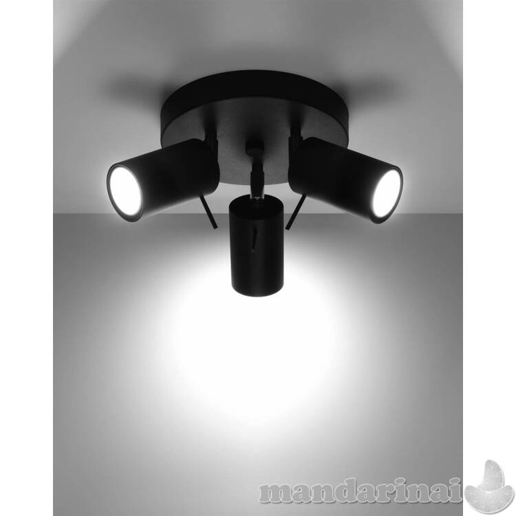 Šviestuvas žiedas 3p juodas