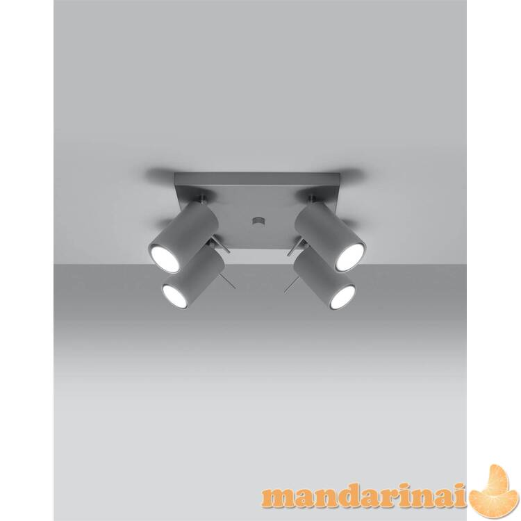 Lubinis šviestuvas žiedas 4 pilkas