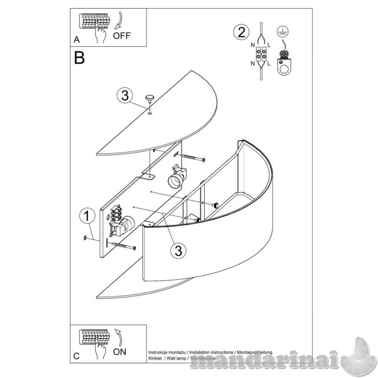 Sieninė lemputė SKALA juoda